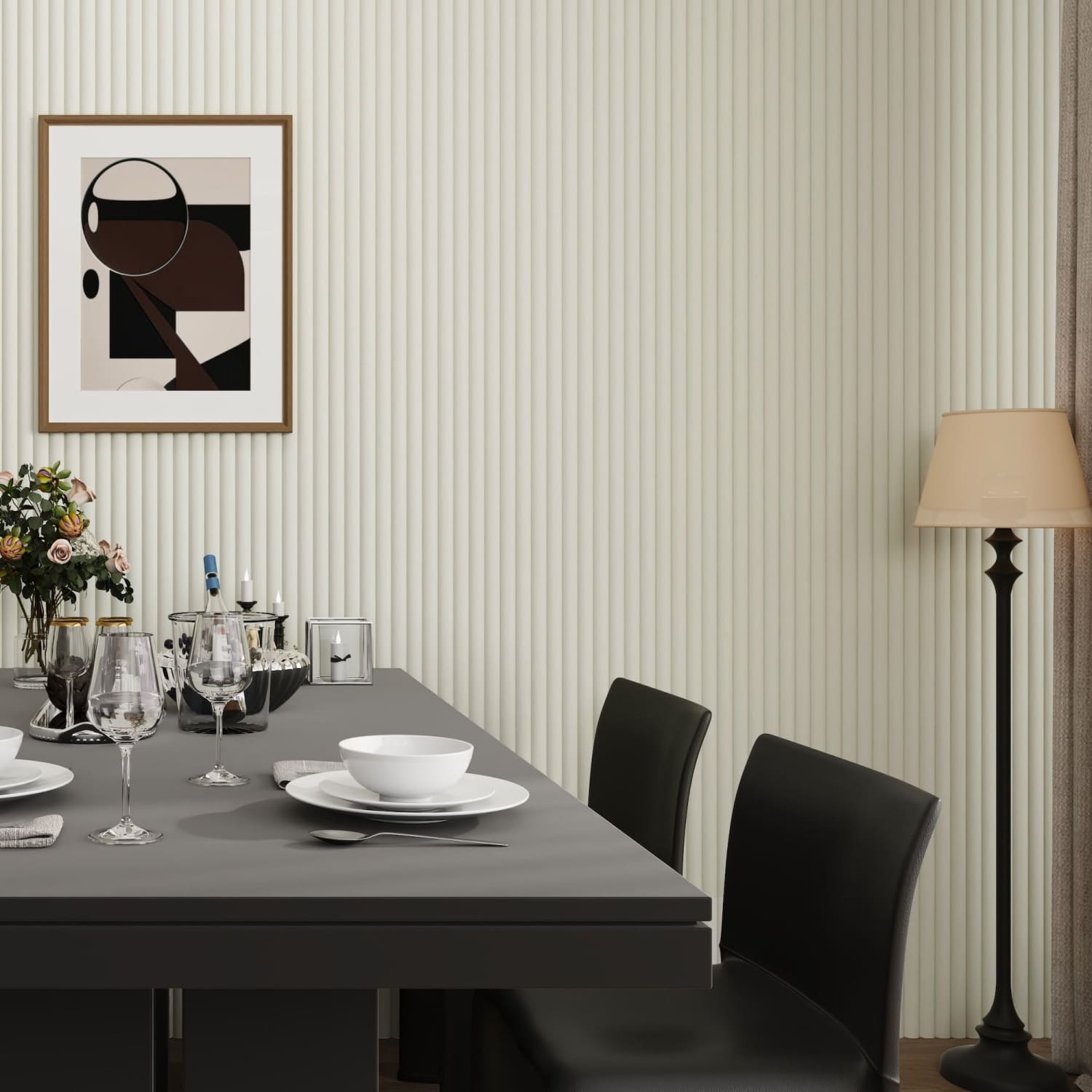 Large Fluted Wall Panels in Scallop with White Backing