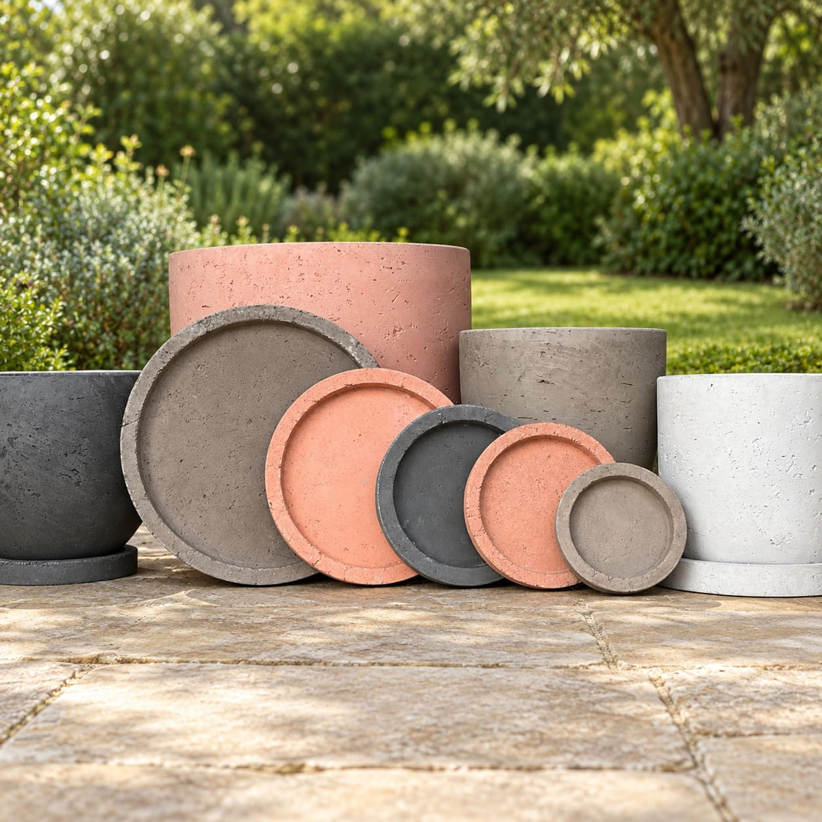 Matching Concrete Planter Base – Multiple Sizes & Colours