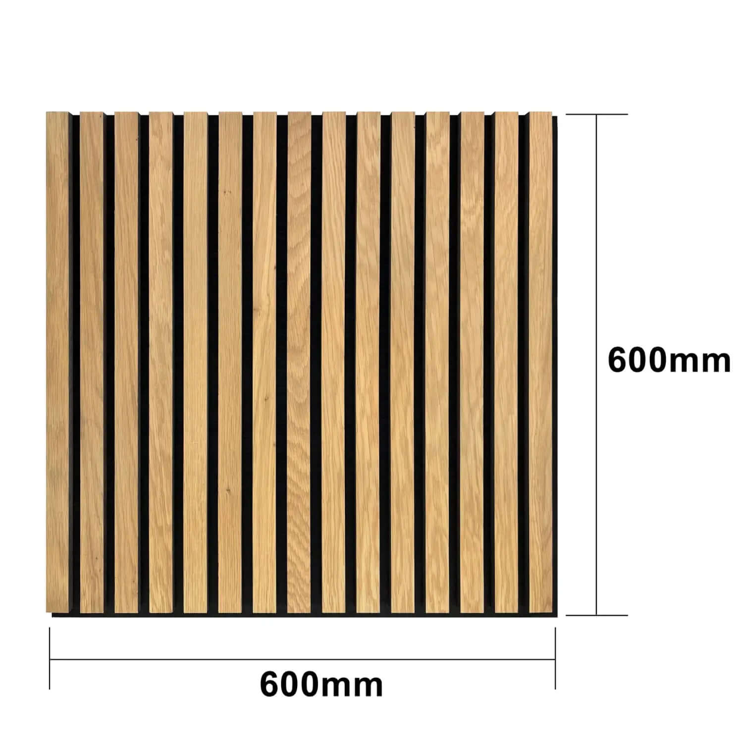 Square wooden slat panel with vertical parallel strips.