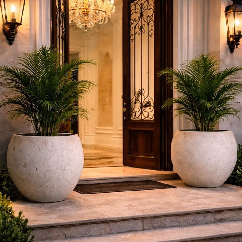 Orbello | Truffle – 70cm Extra Large Concrete Sphere Planter – 207L Round Plant Pot