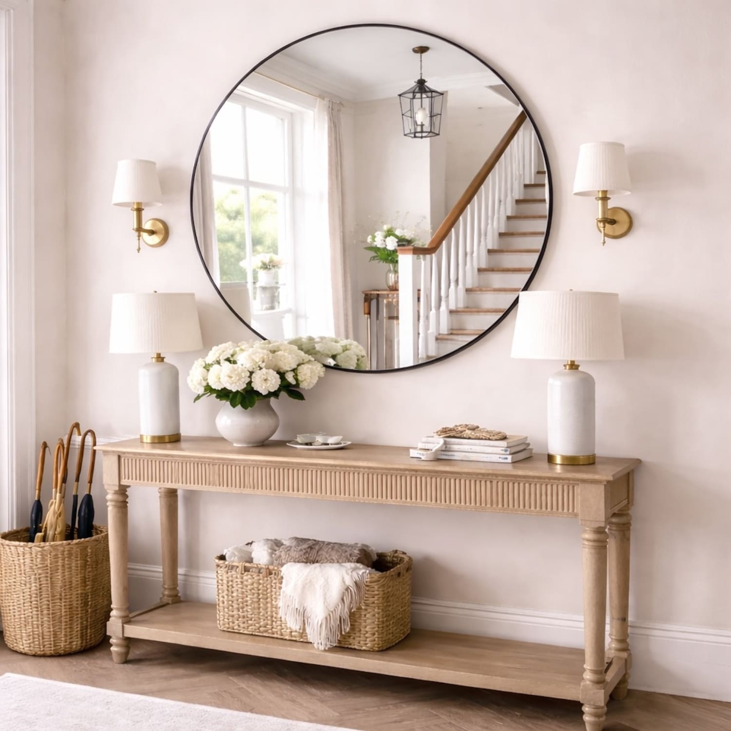 Rei - Extra Large Round Black Metal Circle Mirror - 120cm x 120cm