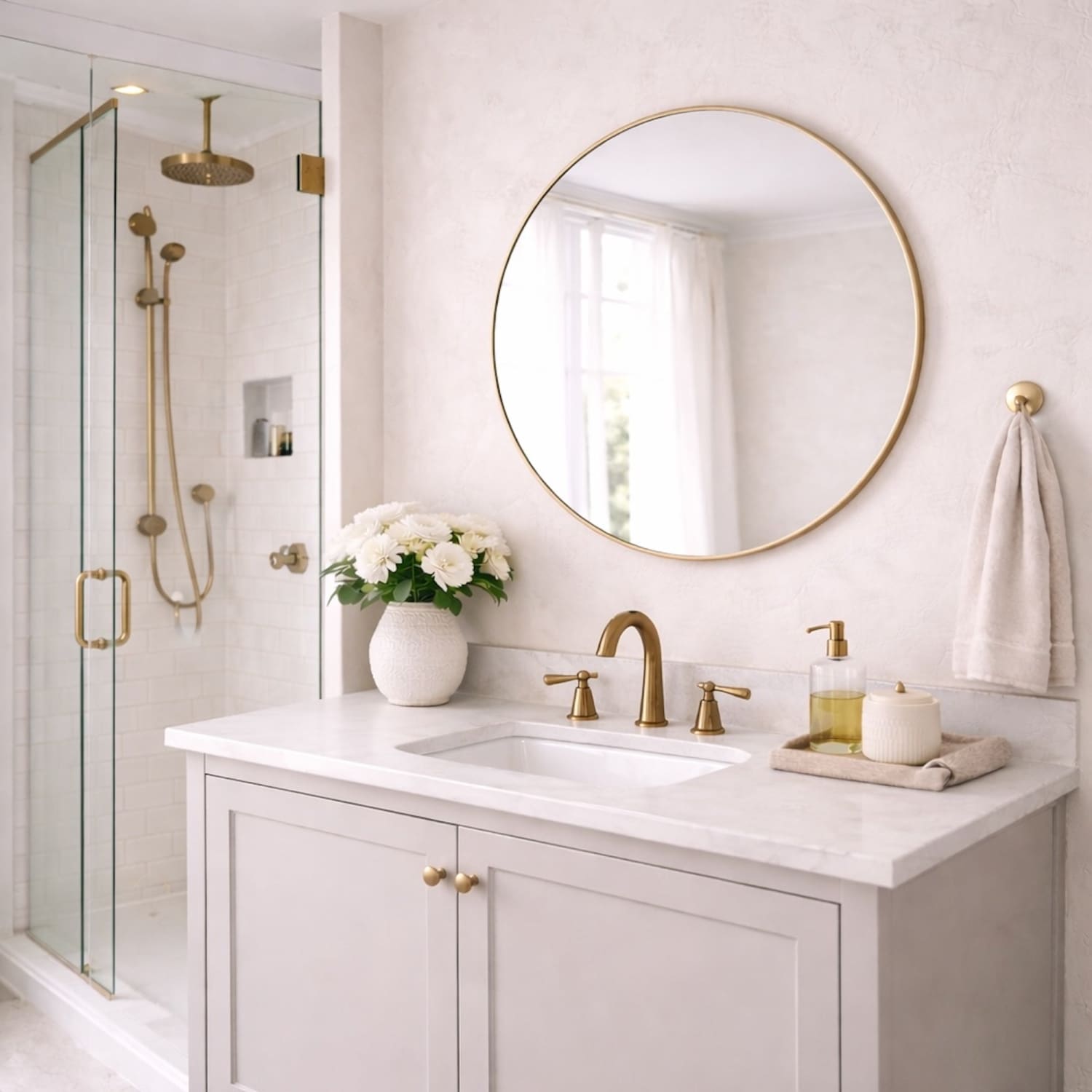 Rei - Round Gold Metal Circle Mirror - 70cm x 70cm