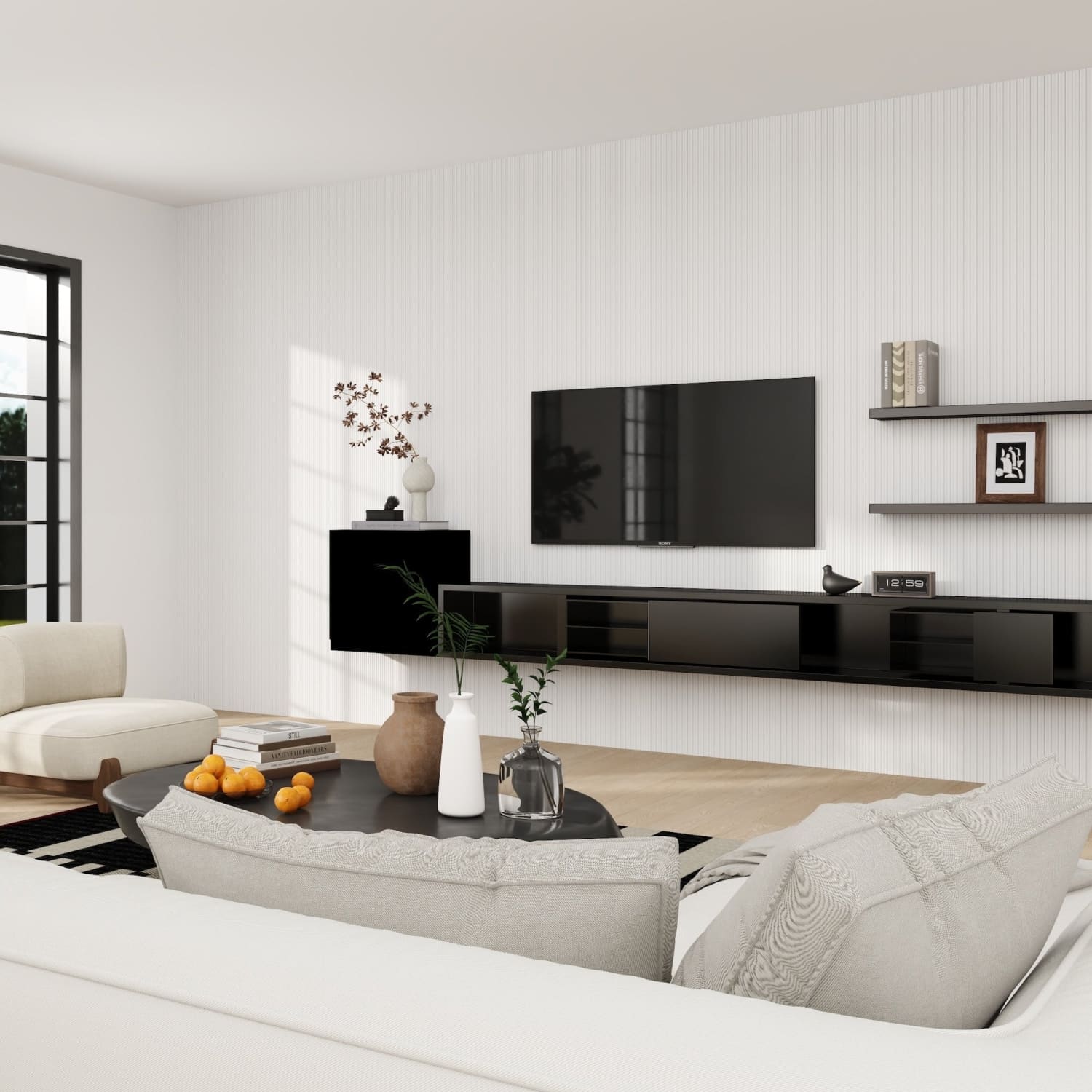 Small Fluted Wall Panels in DIY Primed - Ready To Paint