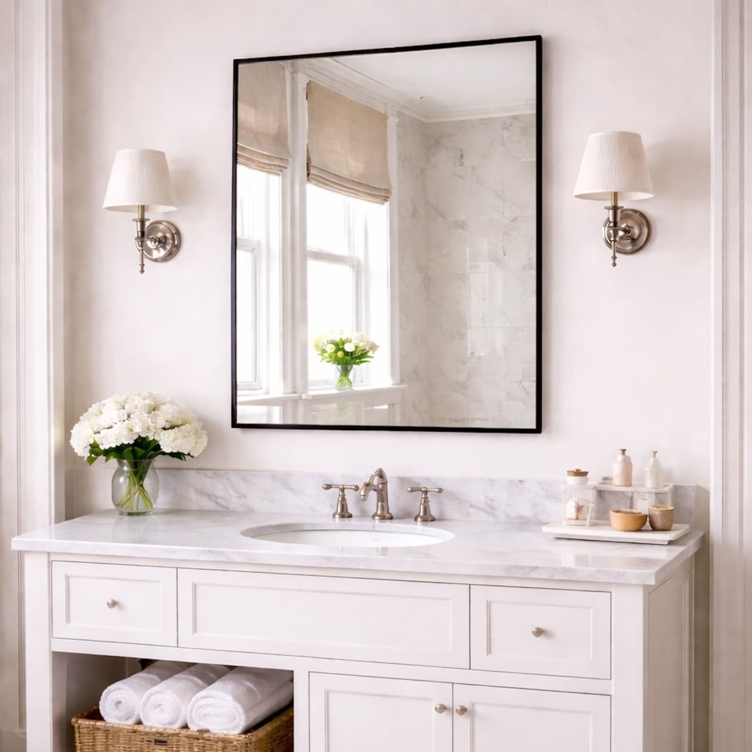 Takara - Black Metal Rectangle Mirror - 120cm x 95cm