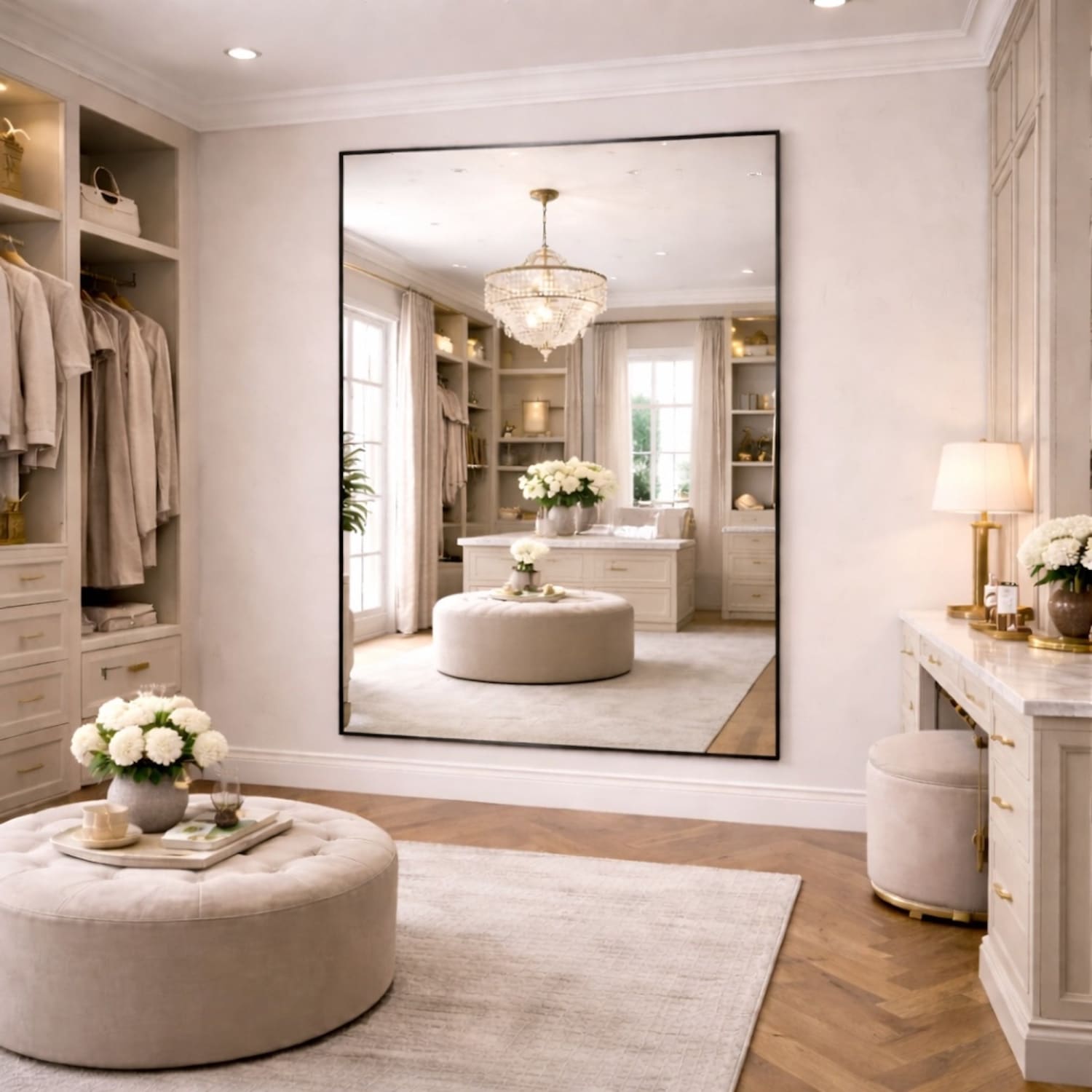 Takara - Full Length Black Metal Rectangle Mirror - 200cm x 150cm