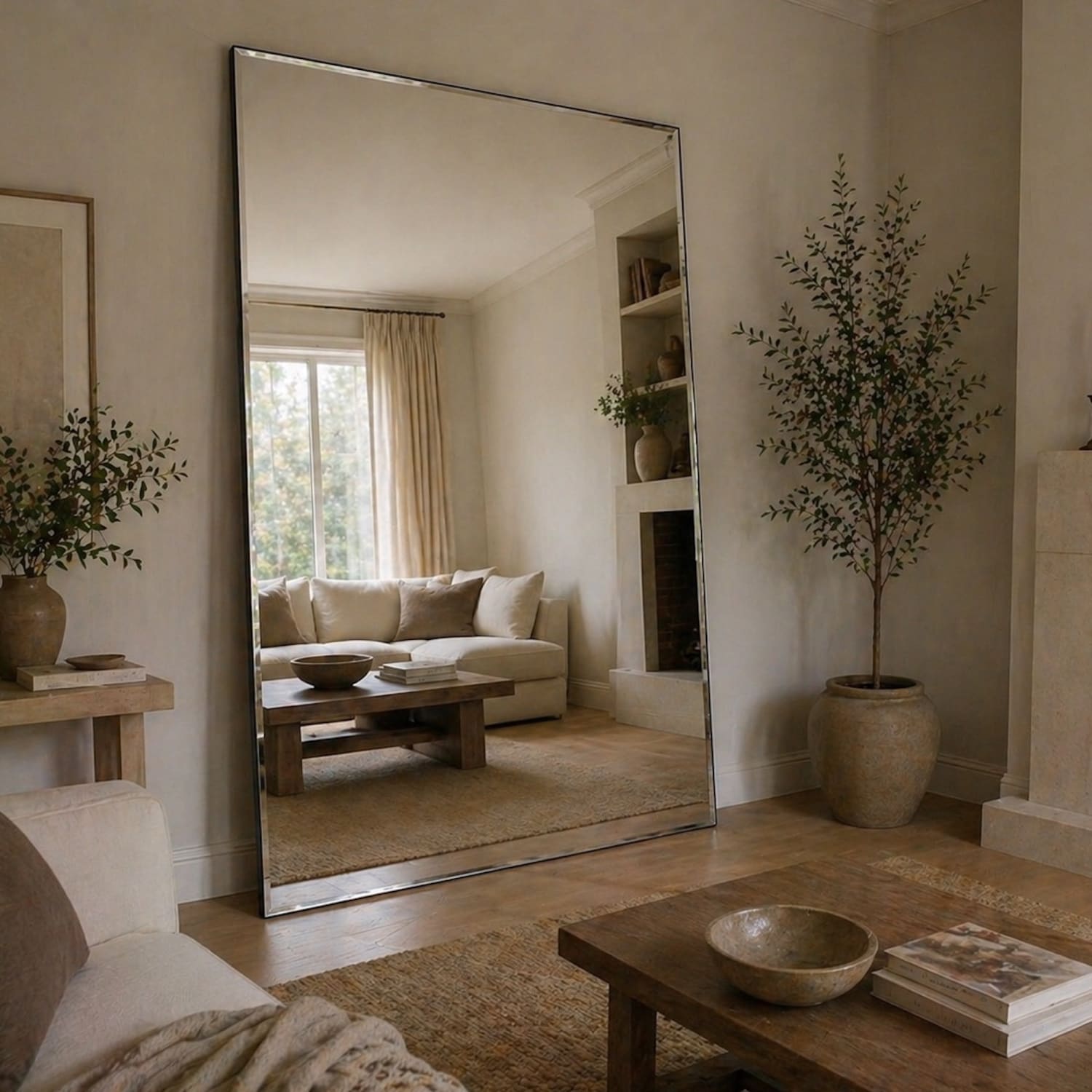 Takara - Full Length Frameless Metal Rectangle Mirror - 200cm x 120cm