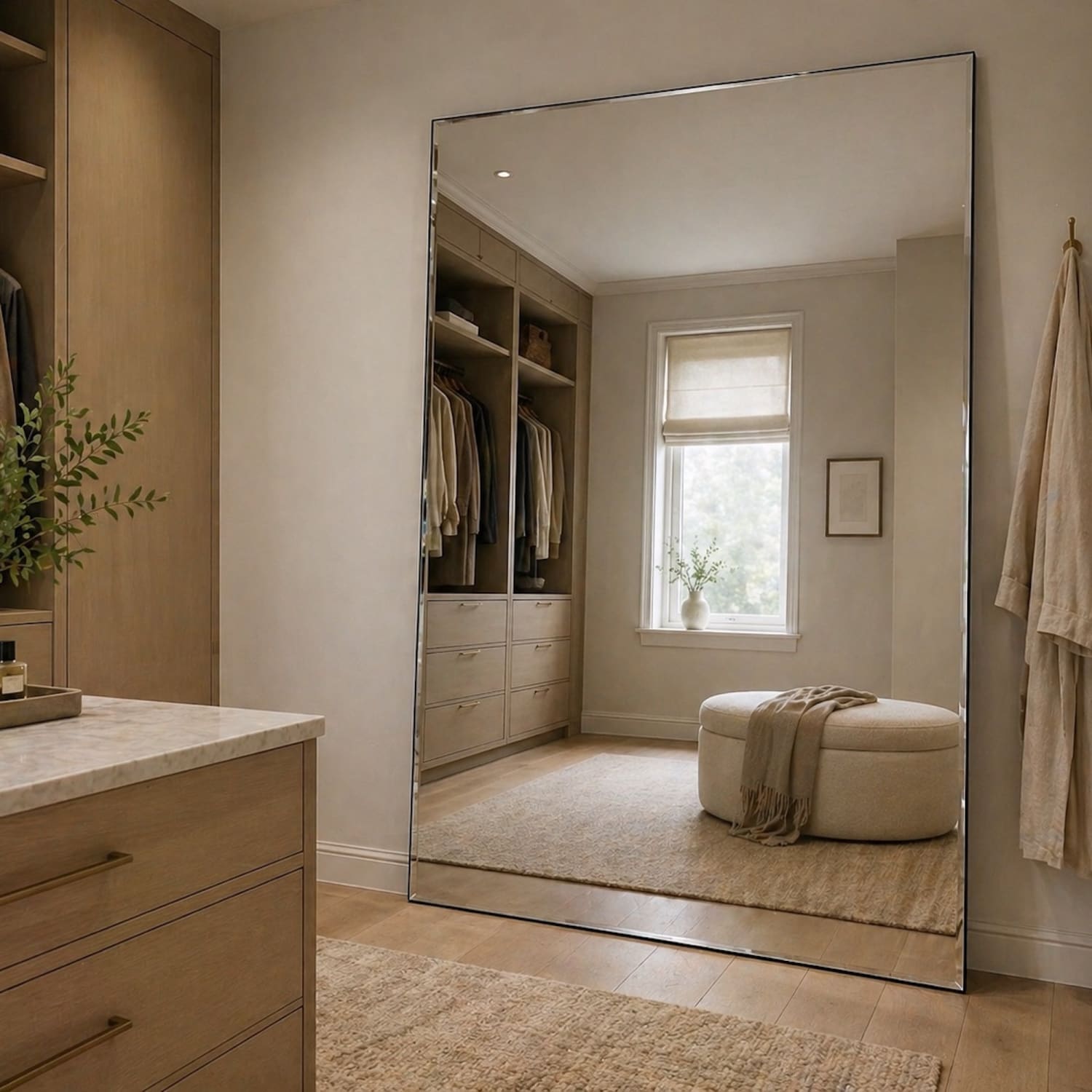 Takara - Full Length Frameless Metal Rectangle Mirror - 200cm x 120cm