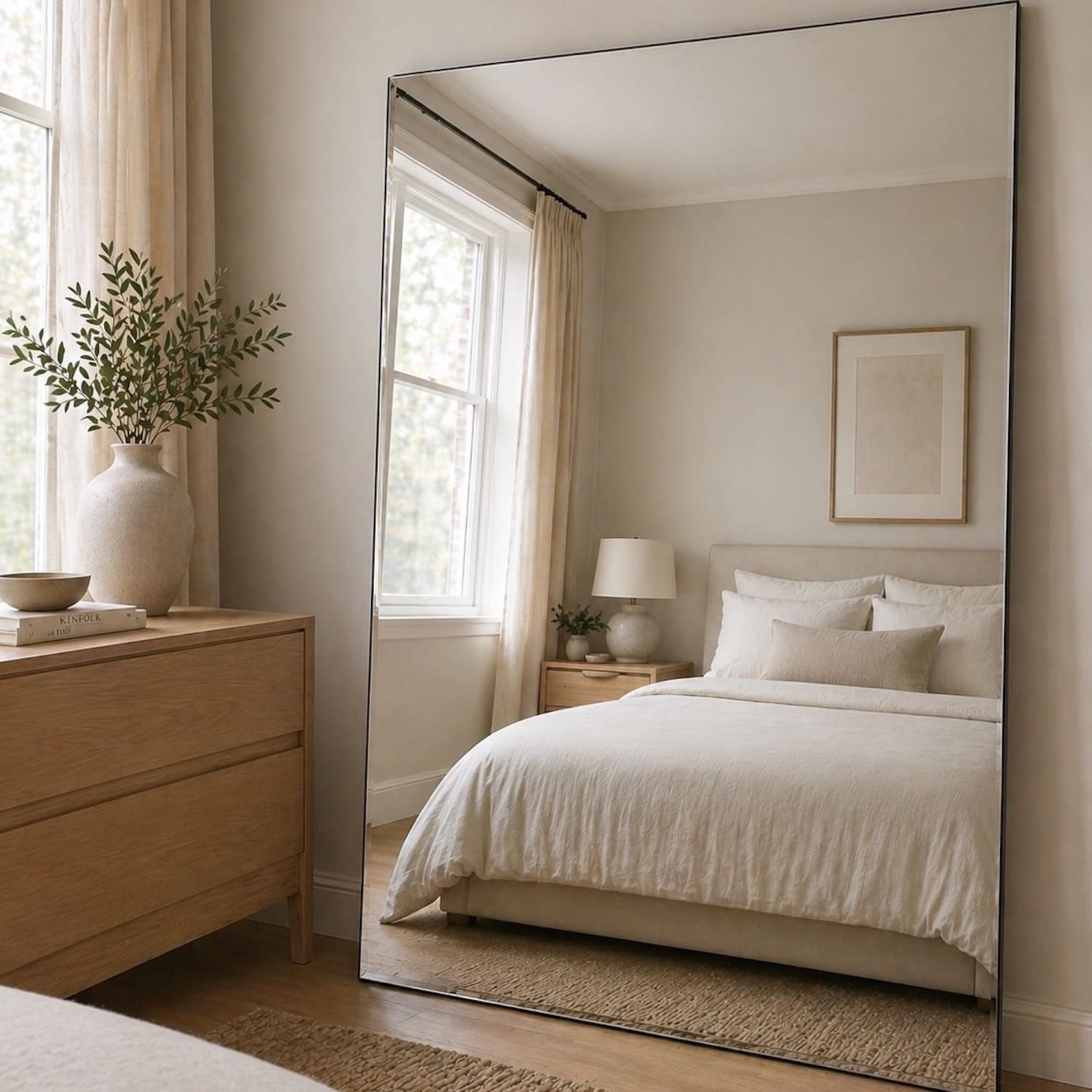 Takara - Full Length Frameless Metal Rectangle Mirror - 200cm x 120cm