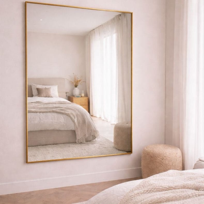 Takara - Full Length Gold Metal Rectangle Mirror - 200cm x 120cm