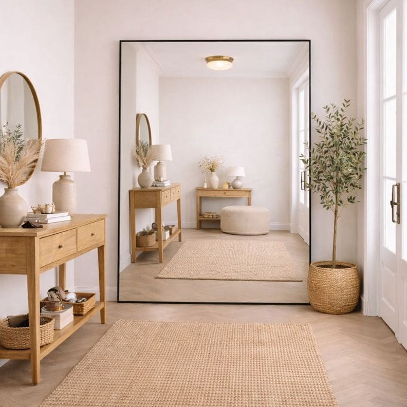 Takara - Full Length Leaner Black Metal Rectangle Mirror - 200cm x 120cm