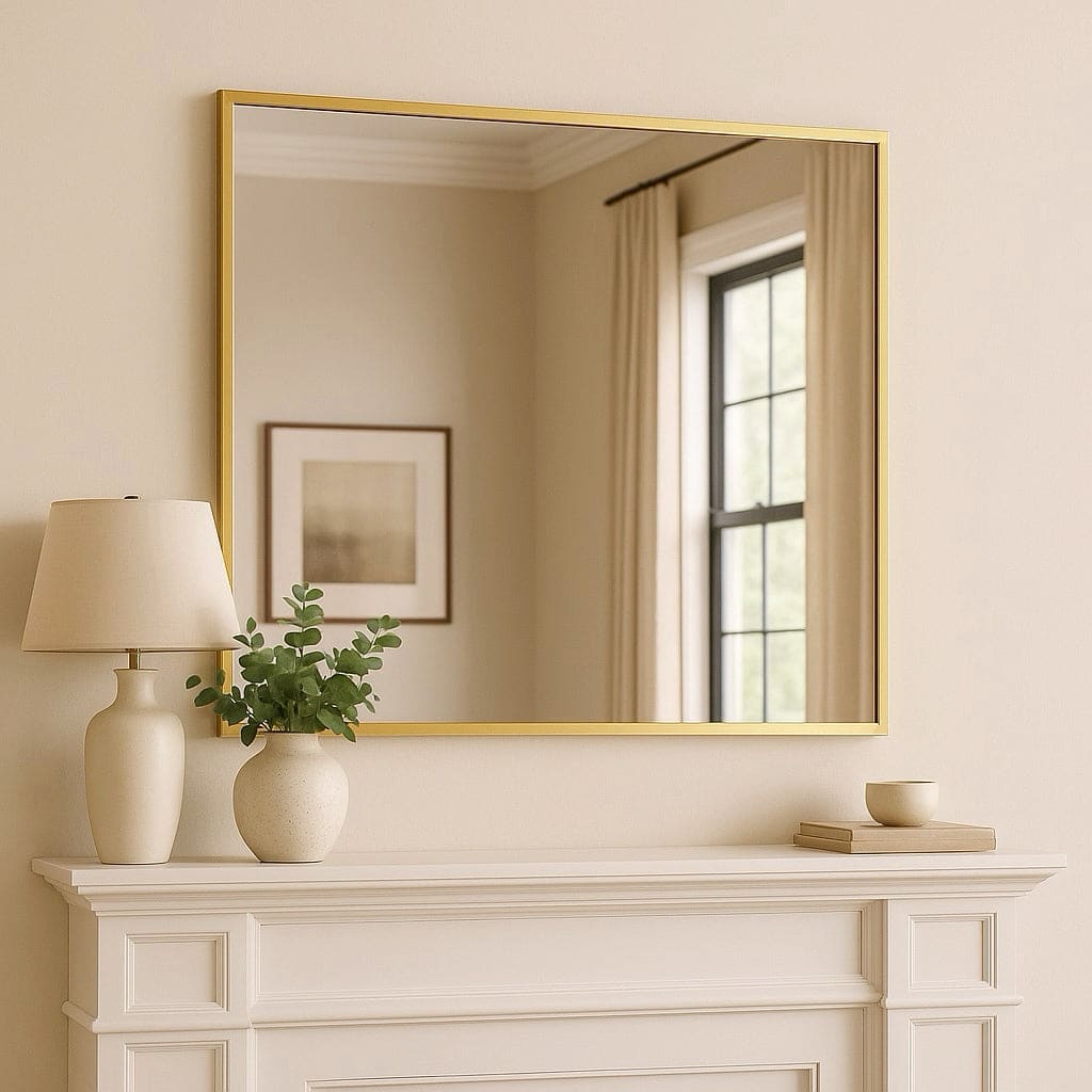 Takara- Gold Metal Rectangle Mirror - 120cm x 95cm - Mirror
