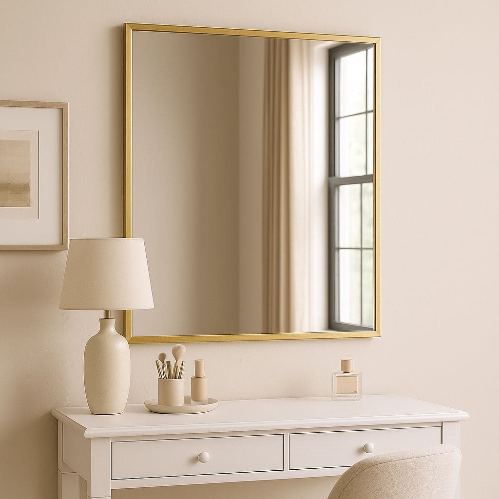 Takara- Gold Metal Rectangle Mirror - 120cm x 95cm - Mirror