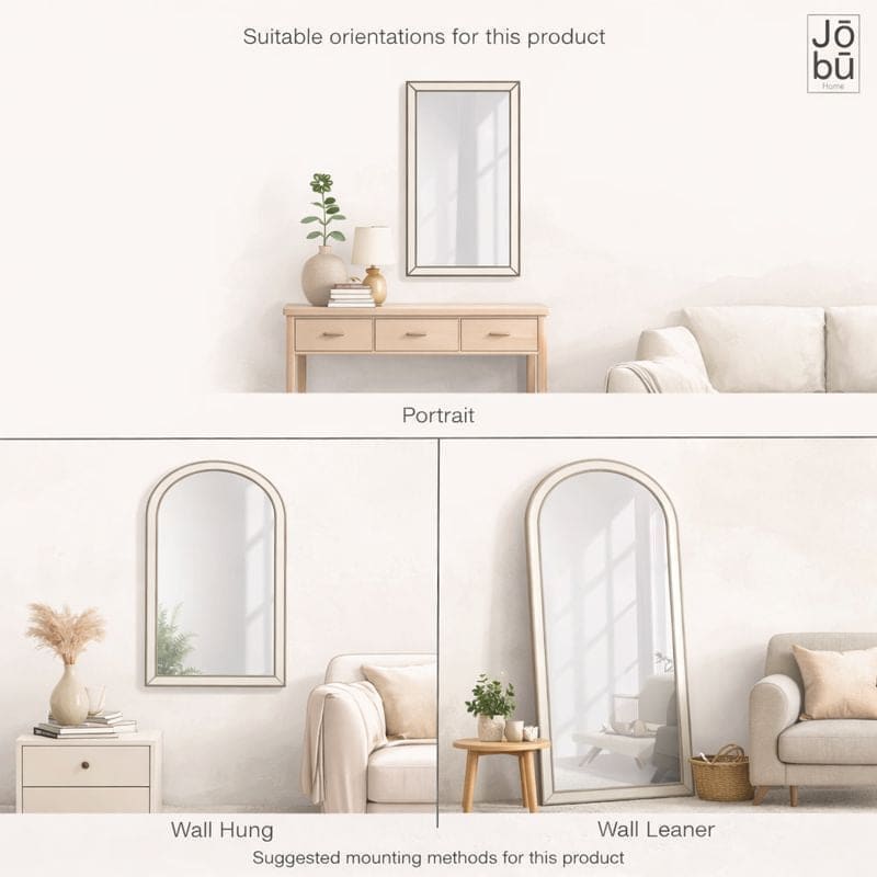 Tomi - Full Length Black Metal Arched Lattice Window Mirror - 180cm x 90cm