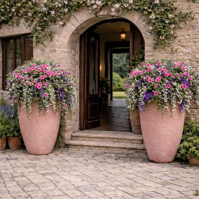 Vessara | Blushstone – 100cm XXL Concrete Vase Planter – 172L Tall Plant Pot