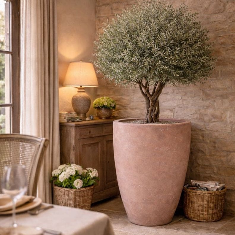 Vessara | Blushstone – 100cm XXL Concrete Vase Planter – 172L Tall Plant Pot