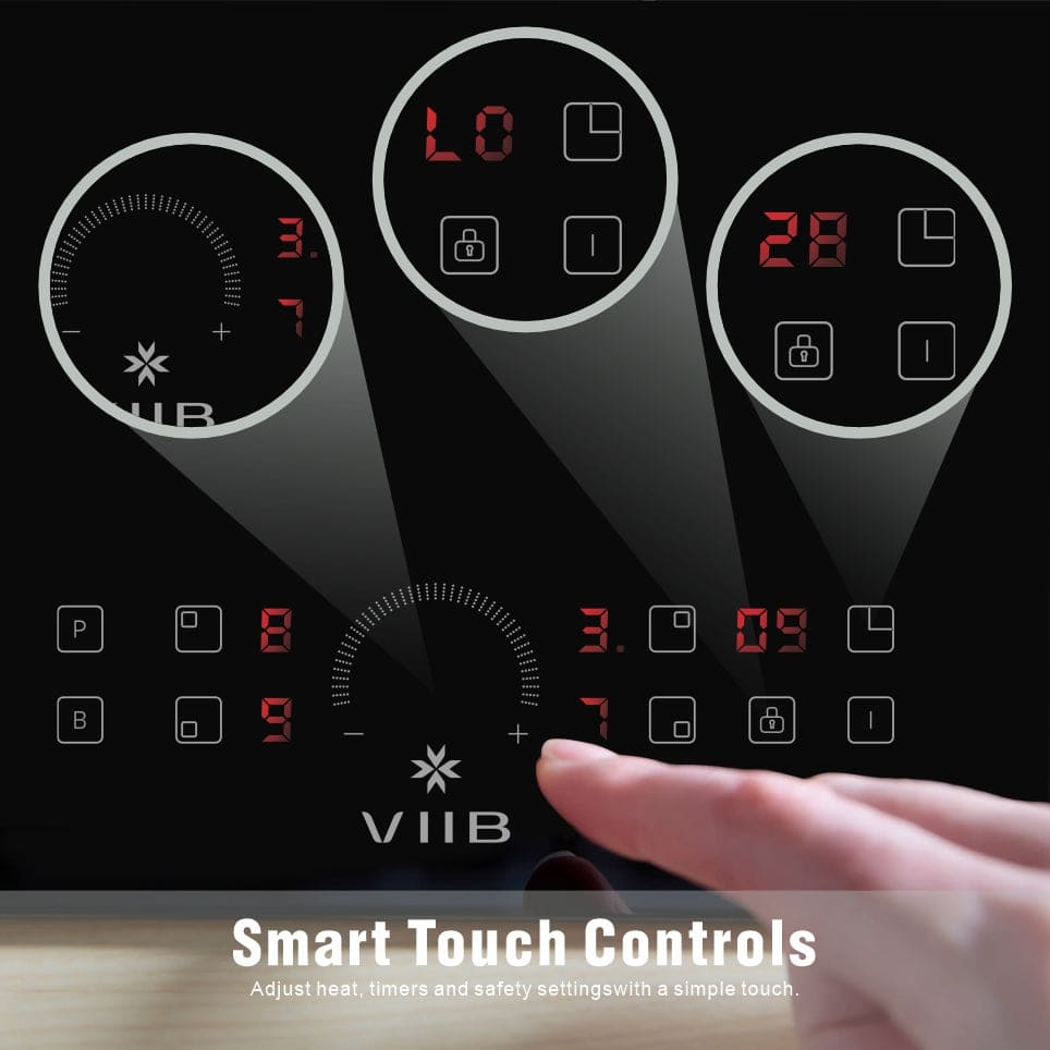 VIIB | 7000w 4 Ring Induction Hob | Square Zone Design