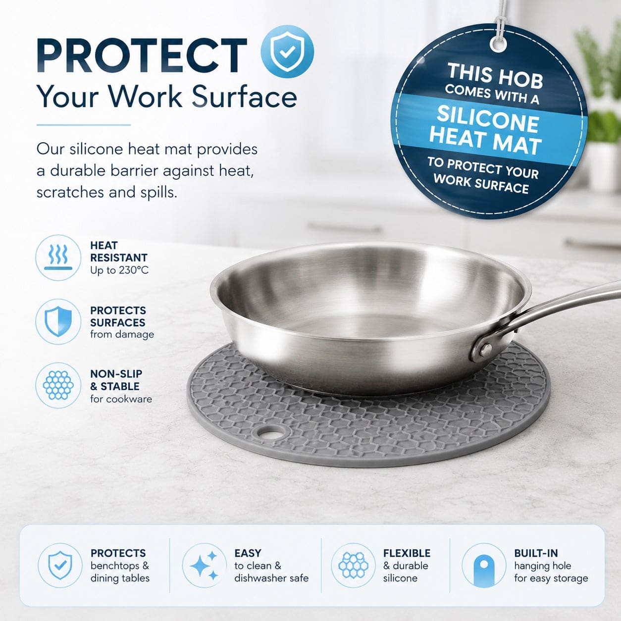 VIIB | 7000w 4 Ring Induction Hob | Square Zone Design