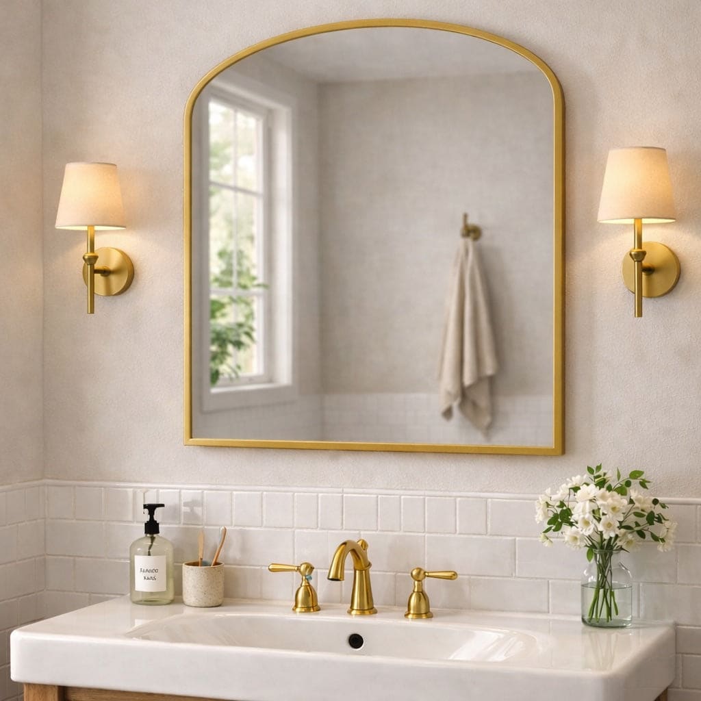 Yoko - Gold Metal Gentle Arch Mirror - 120cm x 95cm